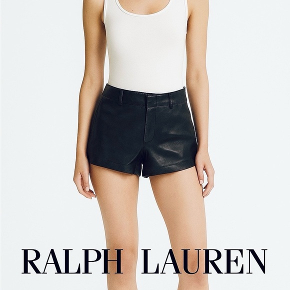 NEW Ralph Lauren Collection 100% leather booty shorts - Picture 1 of 11